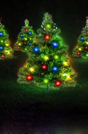 solar christmas tree lights outdoor