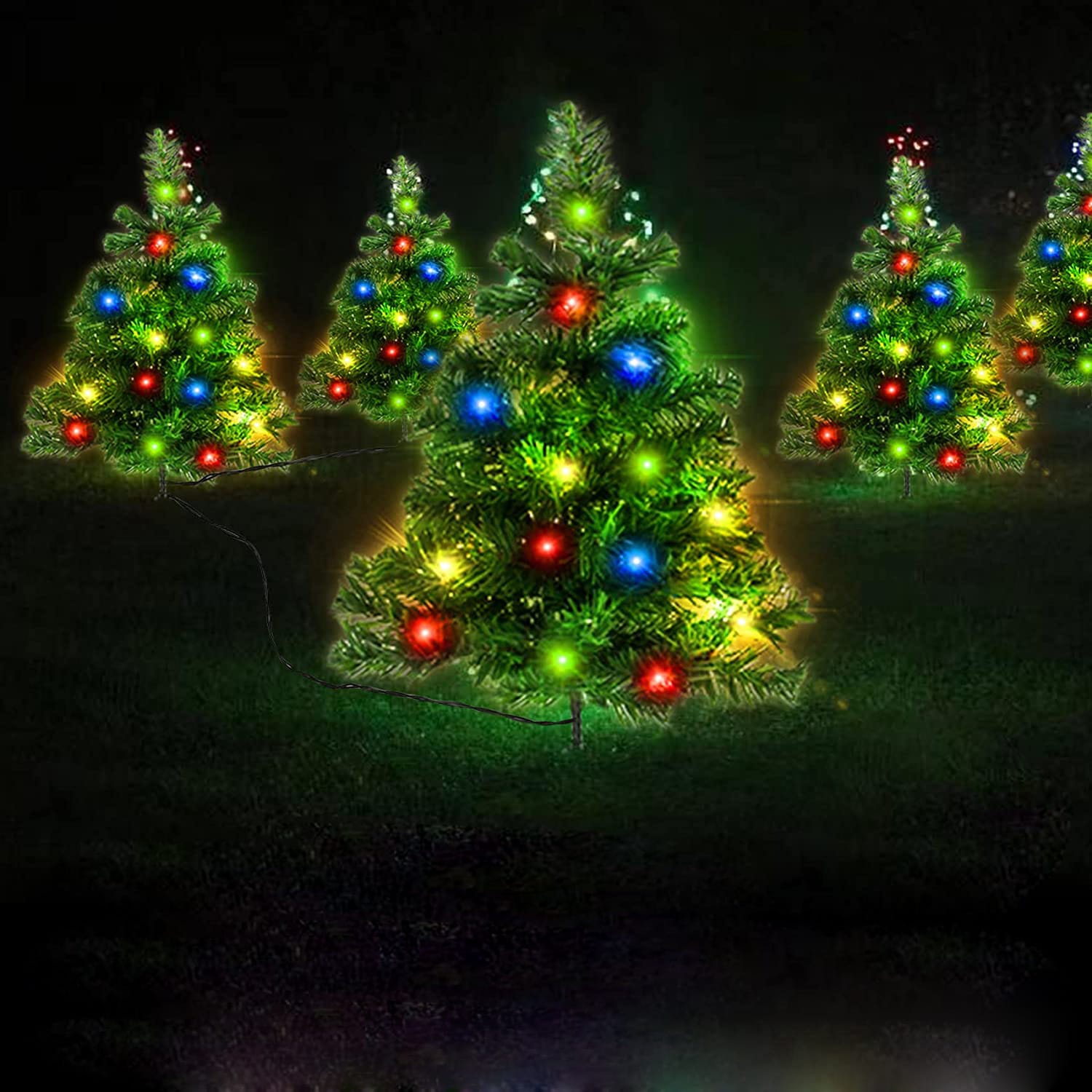 solar christmas tree lights outdoor